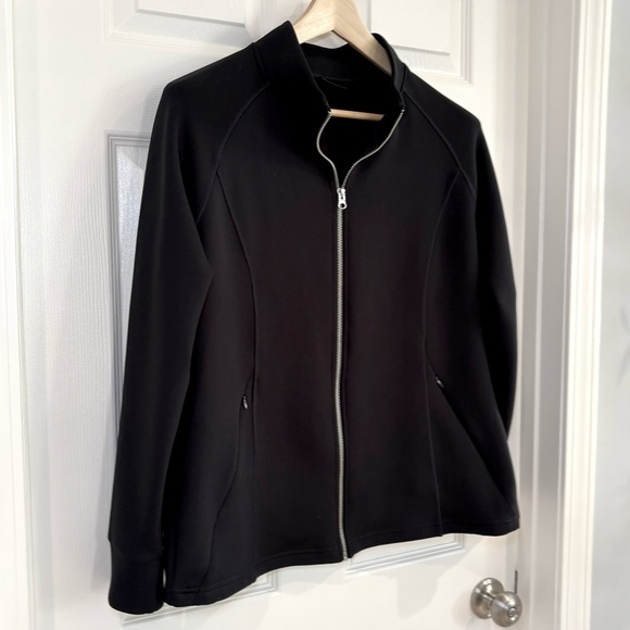 32 Degrees Heat Black Full Zip Mock Neck Jacket with 2 Zip Pockets Women Size L - Picture 4 of 14